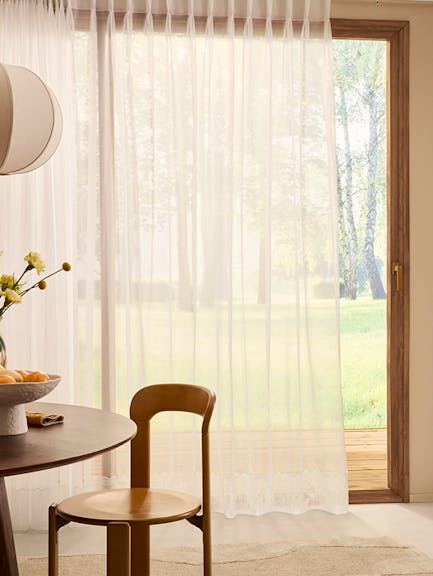 Voilage blanc transparent